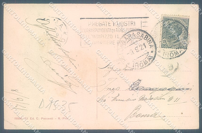 Roma Palombara Sabina PIEGA ANGOLO cartolina JK4528 – retro
