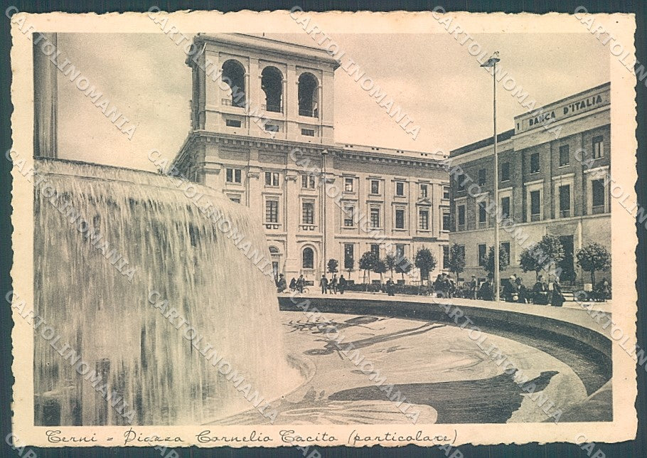 Terni Città Piazza Fontana Banca FG cartolina JK4545 – fronte