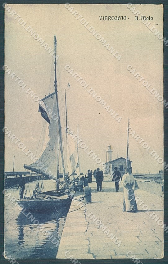 Lucca Viareggio Molo Barca a Vela cartolina JK4555 – fronte