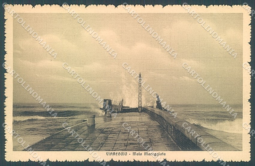 Lucca Viareggio Molo Mareggiata cartolina JK4556 – fronte