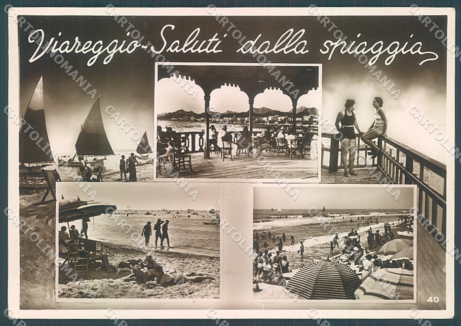 Lucca Viareggio Spiaggia saluti da Foto FG cartolina JK4560 – fronte