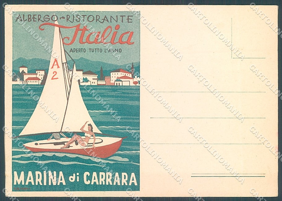 Massa Marina di Carrara Albergo Ristorante Italia FG cartolina JK4569 – fronte