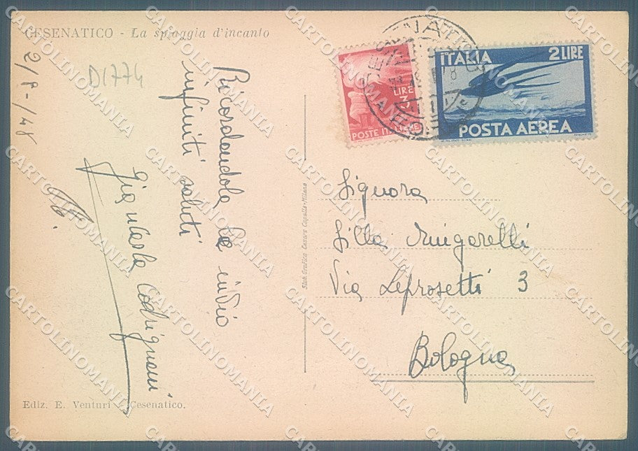 Forlì Cesena Cesenatico Barche Porto Canale FG cartolina JK4600 – retro