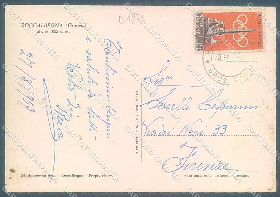 Grosseto Roccalbegna Via Garibaldi PIEGA ANGOLO FG cartolina JK4611 – retro