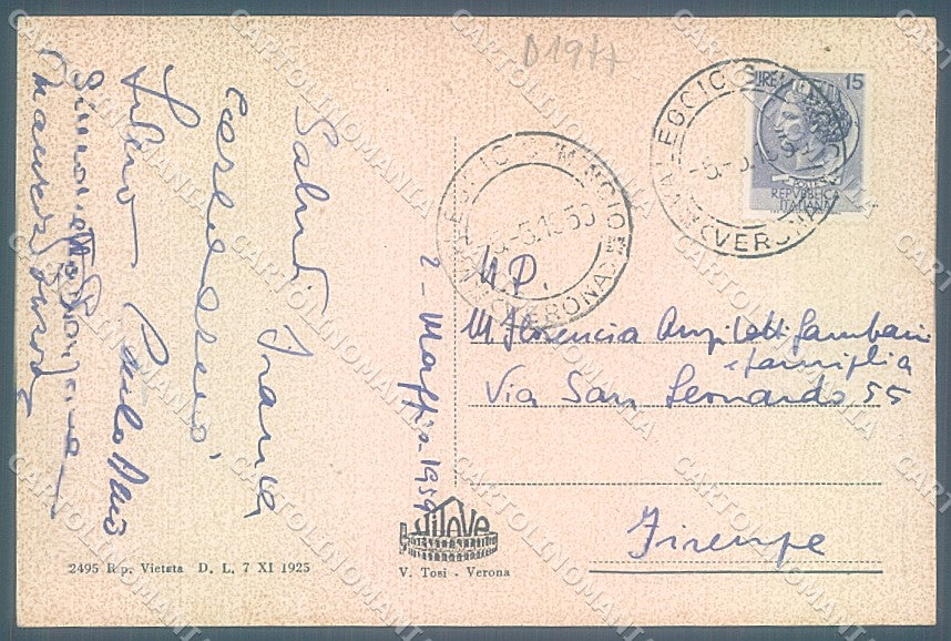 Verona Valeggio sul Mincio Ponte Visconteo cartolina JK4641 – retro