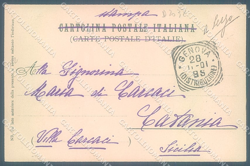 Genova Città Wielandt Palazzo Doria cartolina JK4654 – retro