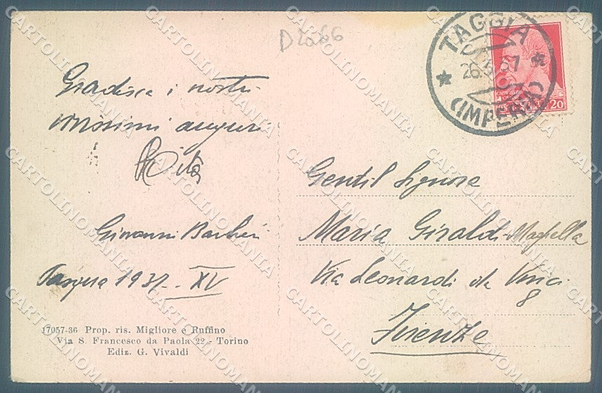 Imperia Arma di Taggia cartolina JK4664 – retro