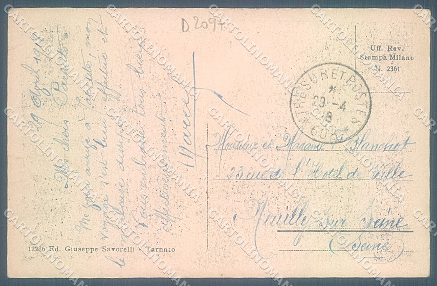 Taranto Città Edicola Via Margherita cartolina JK4683 – retro