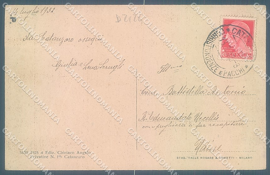 Catanzaro Città ABRASA cartolina JK4699 – retro