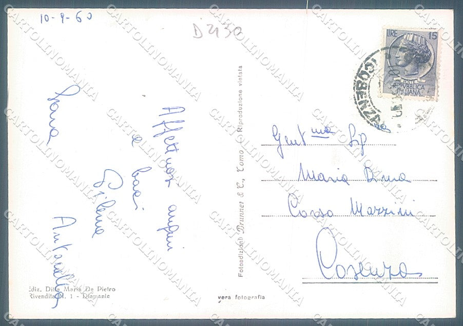 Cosenza Diamante Veduta dal Mare Foto FG cartolina JK4702 – retro