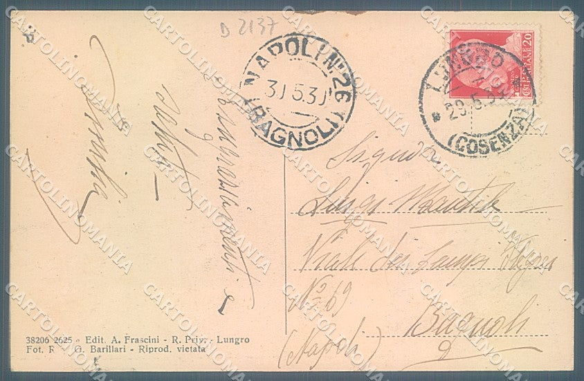 Cosenza Lungro PIEGA LEGGERA cartolina JK4704 – retro