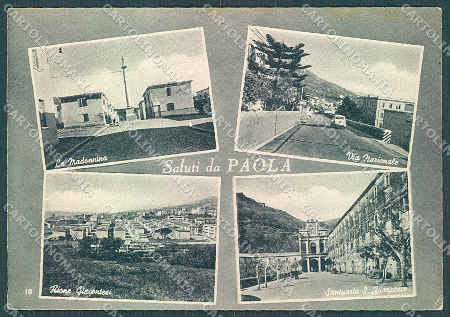 Cosenza Paola Santuario San Francesco saluti da FG cartolina JK4710 – fronte