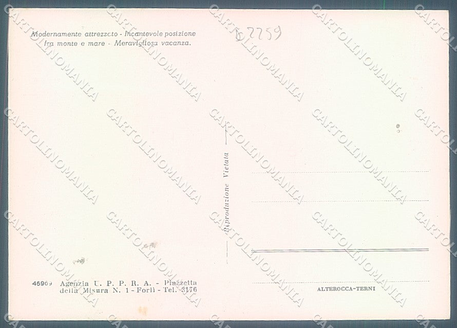 Macerata Gabicce Mare Albergo Reale Alterocca 46969 FG cartolina JK4739 – retro