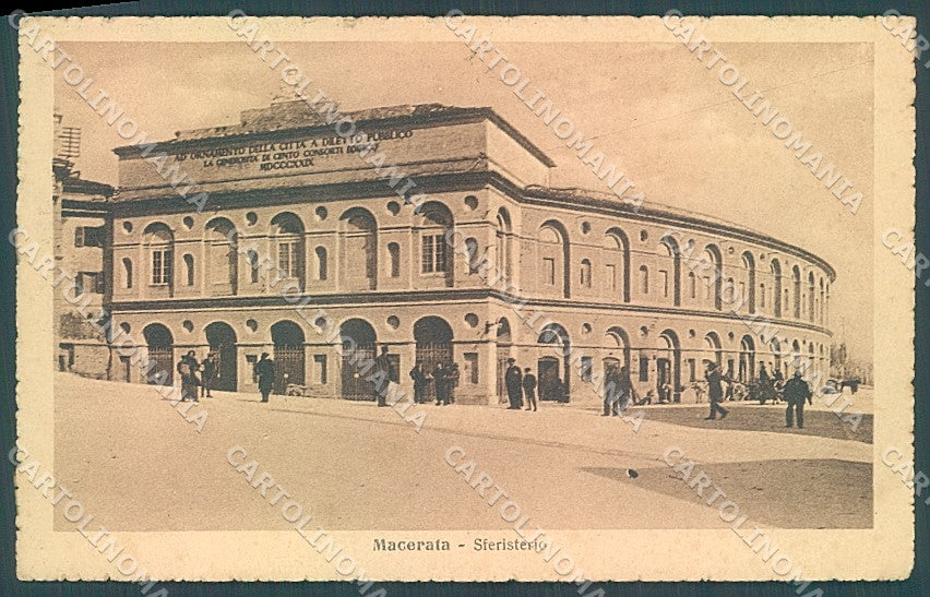 Macerata Città Sferisterio PIEGA ANGOLO cartolina JK4746 – fronte