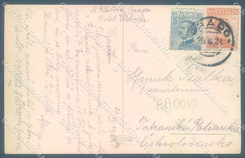 Gorizia Grado Spiaggia PIEGATA cartolina JK4754 – retro