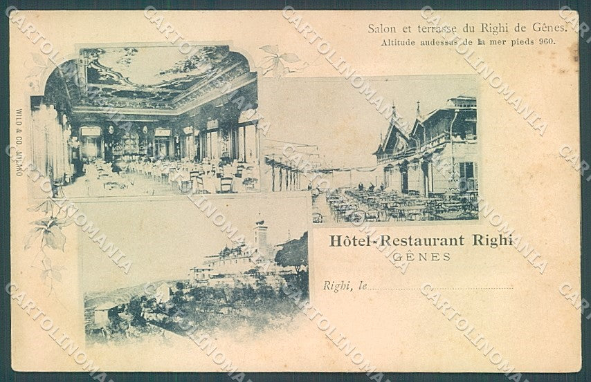 Genova Città Hotel Ristorante Righi PIEGHINA cartolina JK4765 – fronte