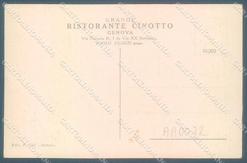 Genova Città Ristorante Cinotto cartolina JK4766 – retro