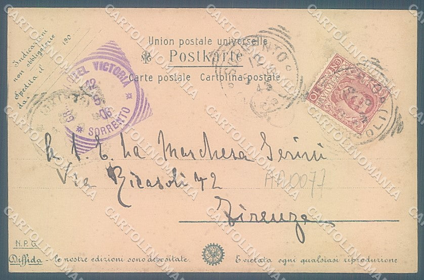 Napoli Sorrento NPG ABRASA Foto cartolina JK4767 – retro