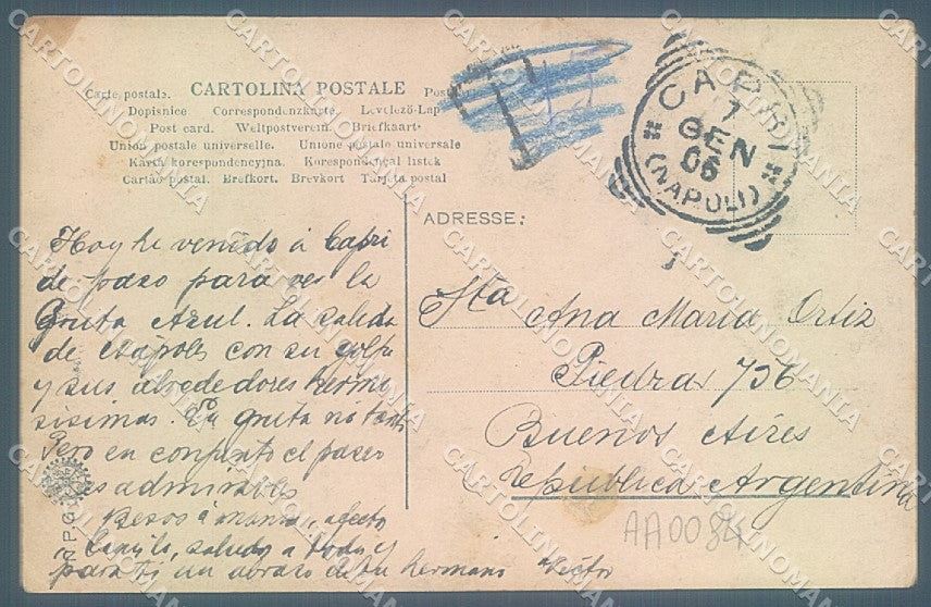 Napoli Capri Grotta Azzurra NPG Foto cartolina JK4769 – retro