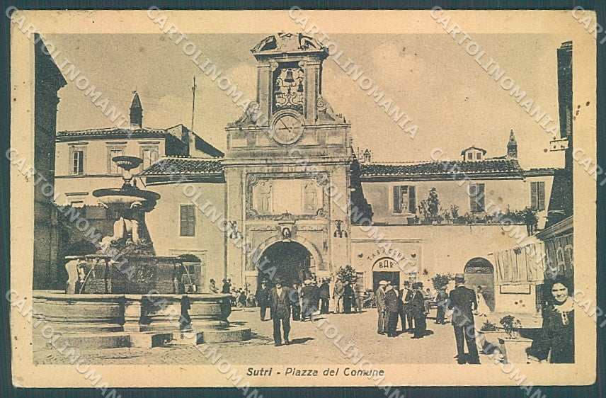 Viterbo Sutri Piazza del Comune Chiesa PIEGA cartolina JK4782 – fronte