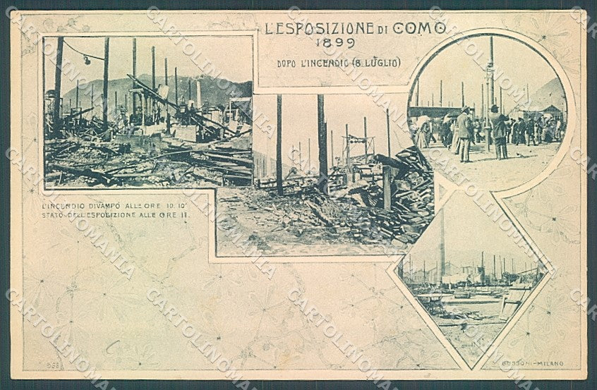 Como Città Esposizione 1899 Dopo Incendio cartolina JK4789 – fronte