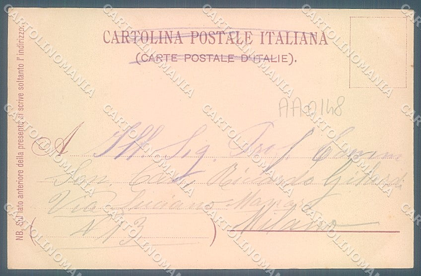 Como Città Esposizione 1899 Dopo Incendio cartolina JK4789 – retro
