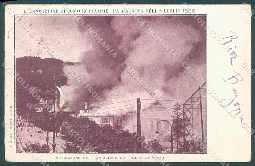 Como Città Esposizione 1899 Dopo Incendio cartolina JK4790 – fronte