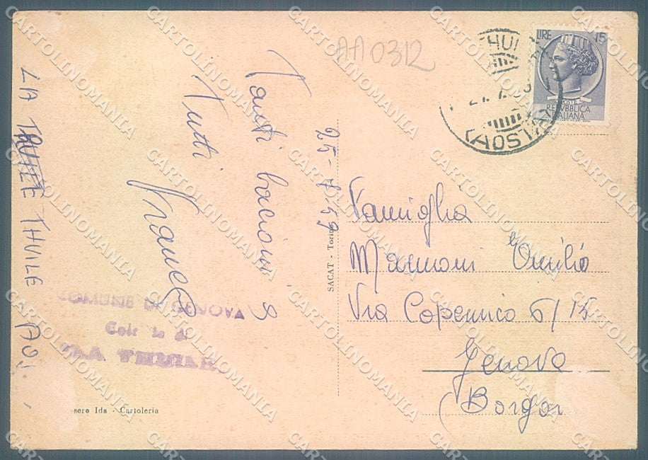 Aosta La Thuile RETRO ABRASO FG cartolina JK4824 – retro
