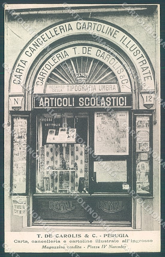 Perugia Città Cartoleria De Carolis cartolina JK4835 – fronte