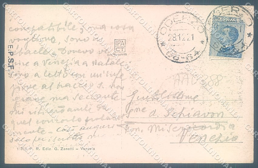 Treviso Oderzo cartolina JK4842 – retro