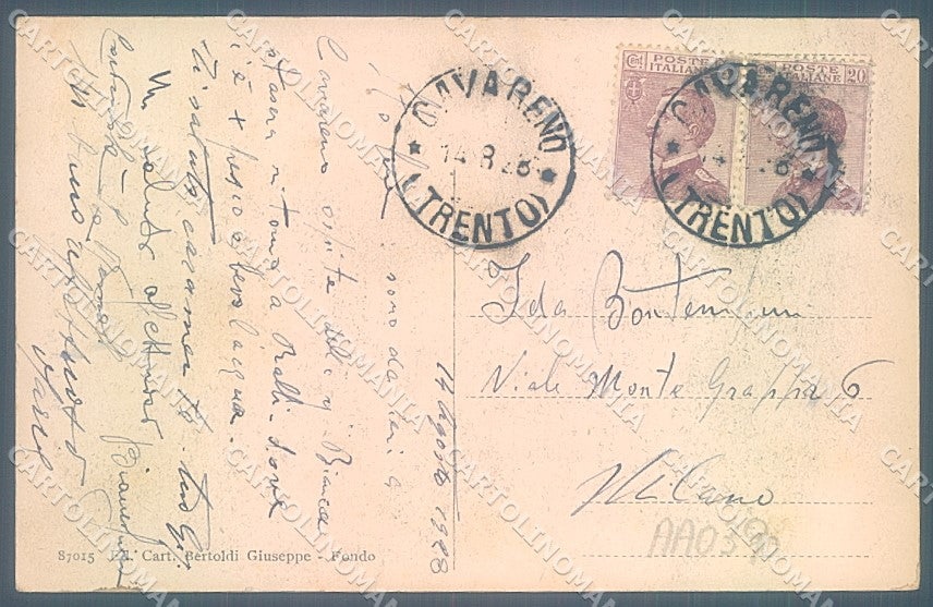 Trento Cavareno Stada della  Mendola cartolina JK4844 – retro