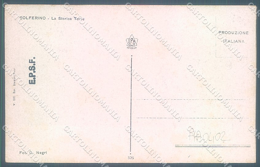 Mantova Solferino Torre cartolina JK4847 – retro