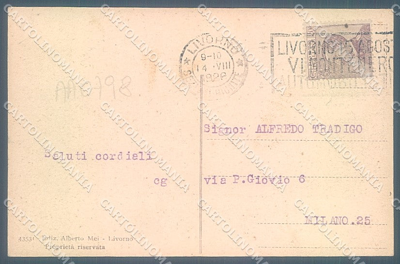 Livorno Città Piazza Vittorio Emanuele cartolina JK4866 – retro