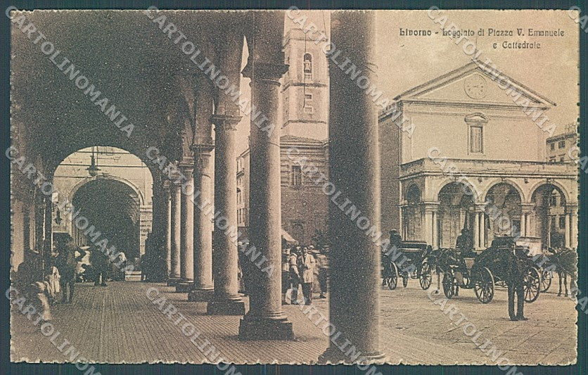 Livorno Città Cattedrale Loggiato Piazza Vittorio Emanuele cartolina JK4869 – fronte