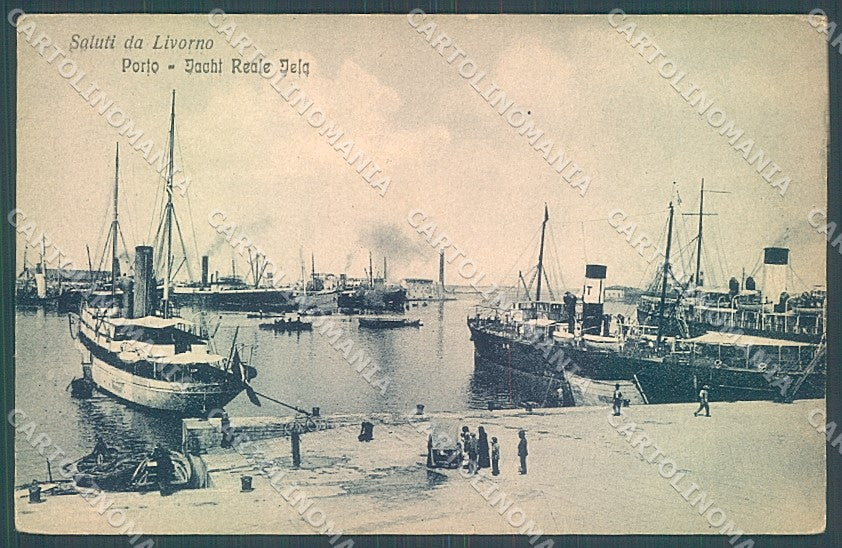 Livorno Città Battello Porto cartolina JK4873 – fronte