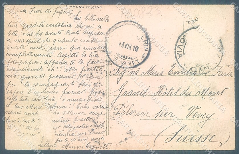 Livorno Città Viale Regina Margherita saluti da ABRASA cartolina JK4877 – retro