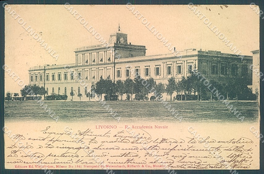 Livorno Città Accademia Navale PIEGHINE cartolina JK4880 – fronte