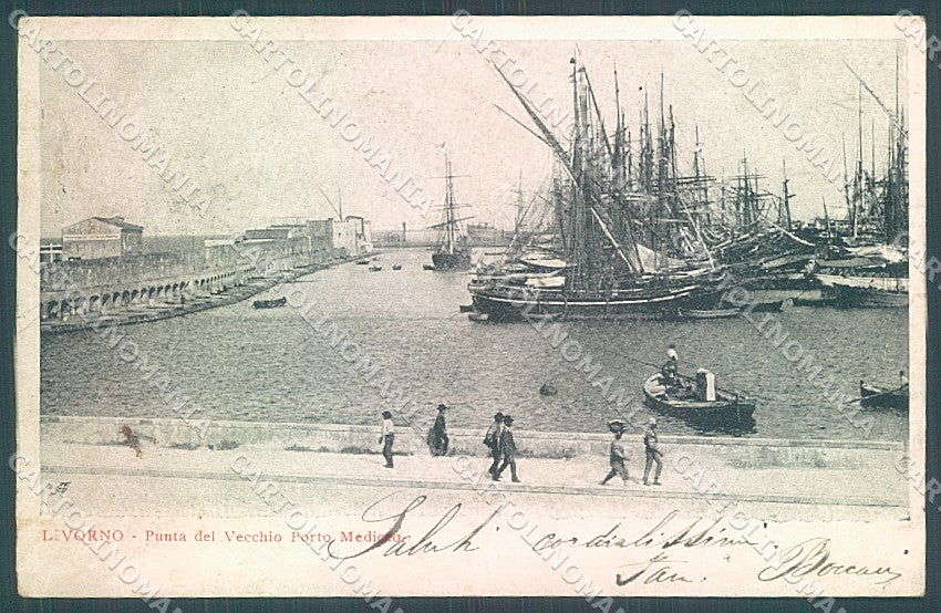 Livorno Città Porto Barche cartolina JK4881 – fronte