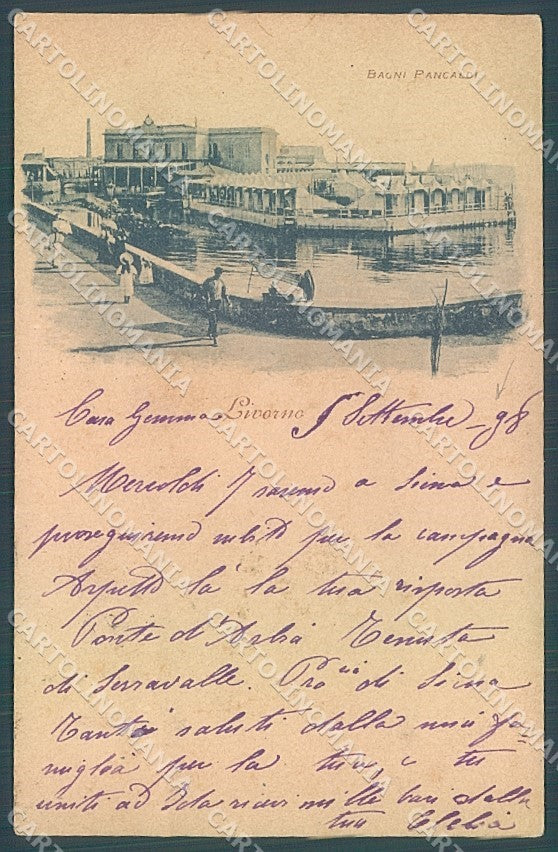 Livorno Città Bagni Pancaldi 1898 cartolina JK4884 – fronte