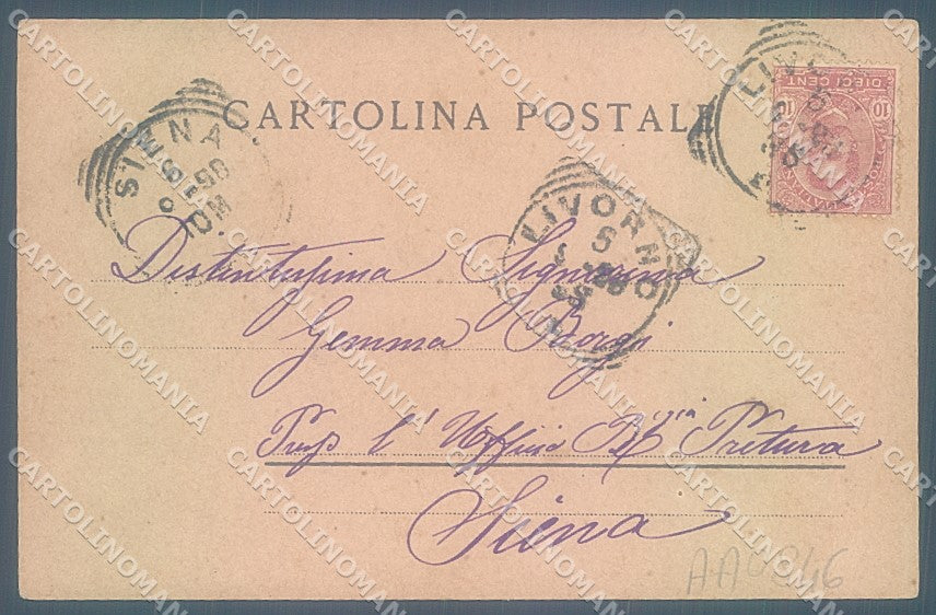 Livorno Città Bagni Pancaldi 1898 cartolina JK4884 – retro
