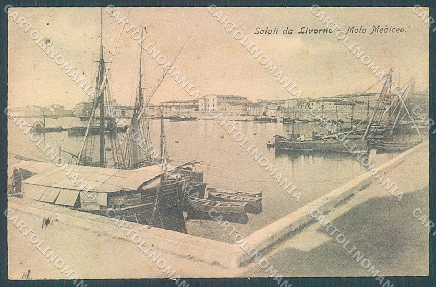 Livorno Città Molo Mediceo Barche cartolina JK4889 – fronte
