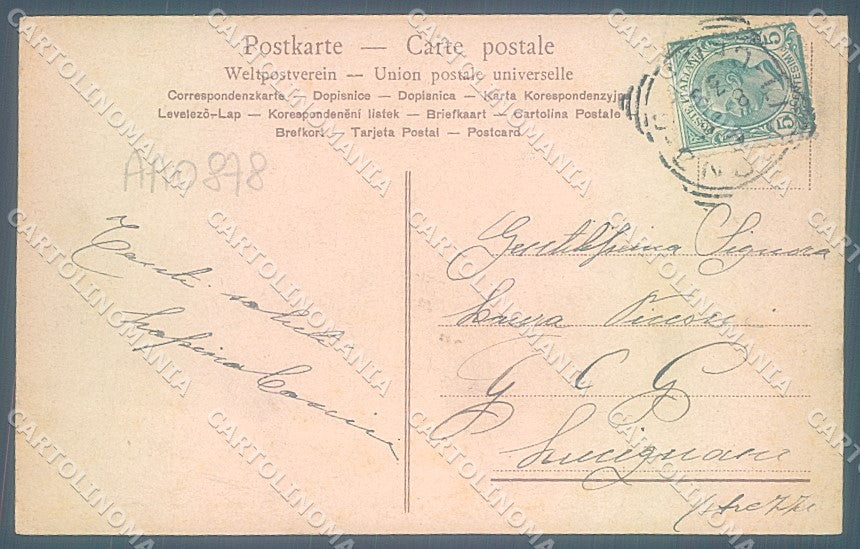 Livorno Città Battello Porto saluto da cartolina JK4897 – retro