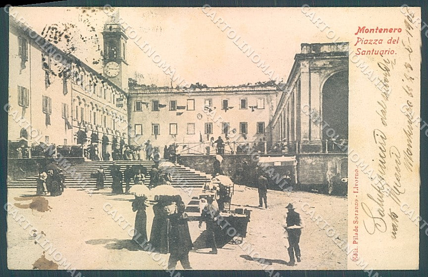 Livorno Città Montenero Santuario Piazza MACCHIE cartolina JK4908 – fronte