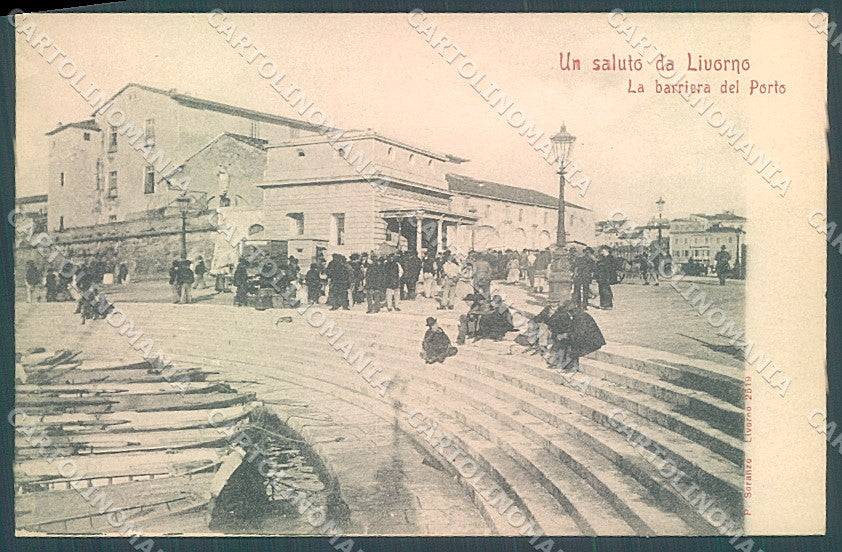 Livorno Città Barriera del Porto salutoda cartolina JK4909 – fronte
