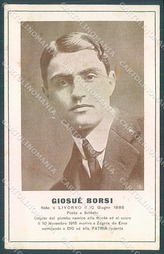 Livorno Città Soldato Giosuè Borsi cartolina JK4912 – fronte