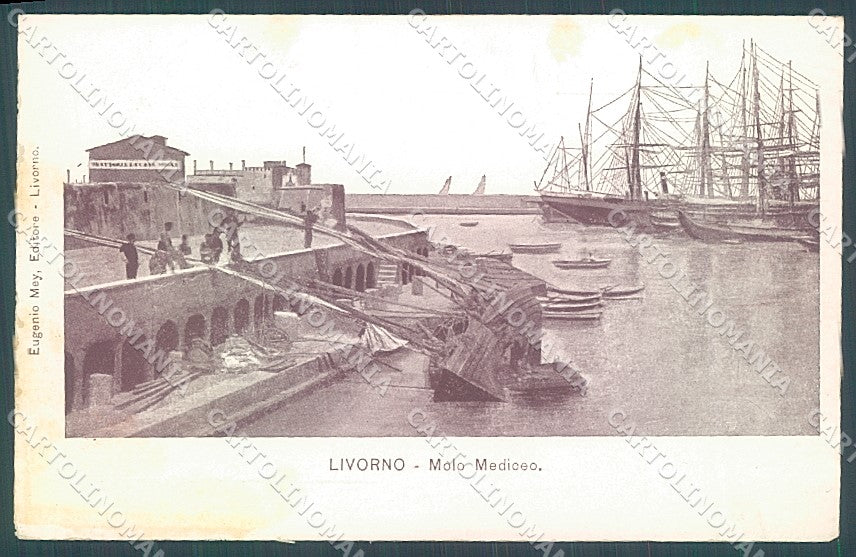 Livorno Città Barche Molo Mediceo cartolina JK4913 – fronte