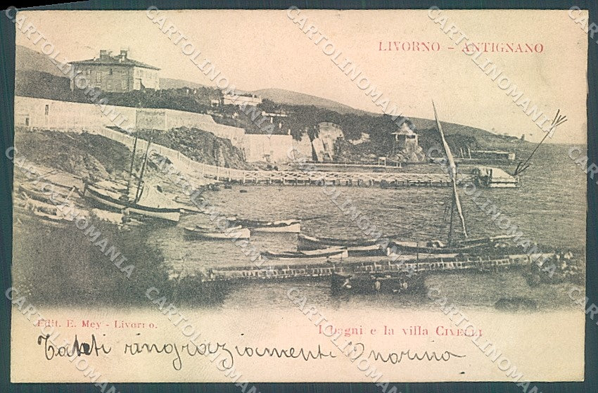 Livorno Antignano Bagni Villa Civelli cartolina JK4920 – fronte