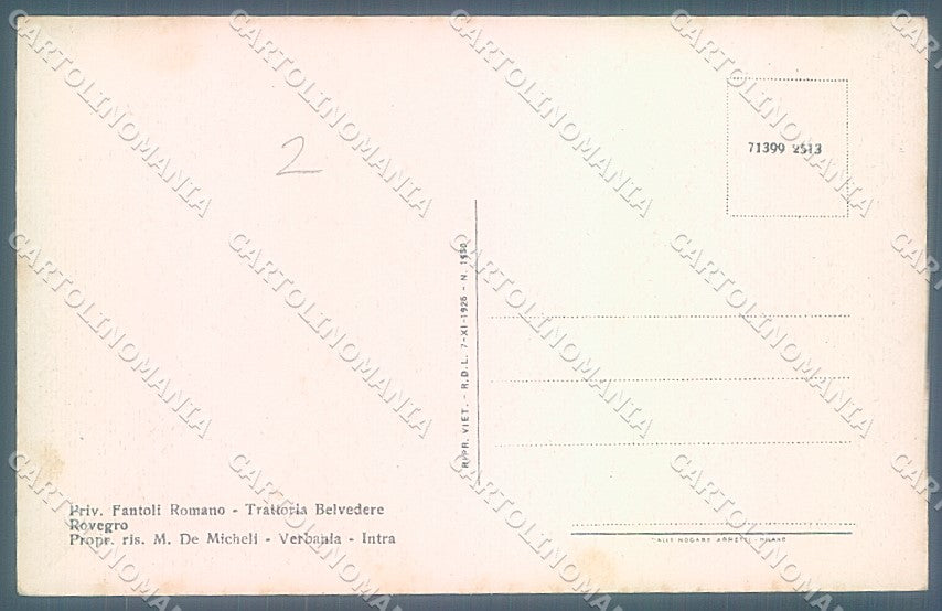 Verbania San Bernardino Verbano Alpe Ompio cartolina JK4922 – retro
