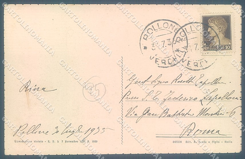 Biella Pollone Lanificio Piacenza cartolina JK4964 – retro