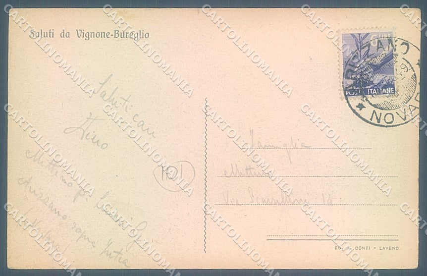 Verbania Vignone Bureglio cartolina JK4966 – retro